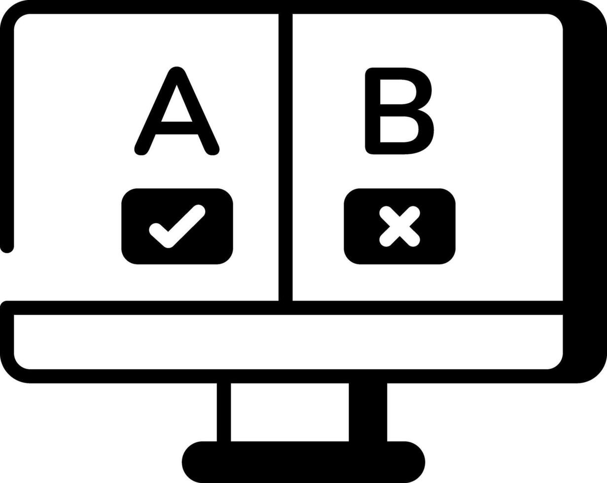 A linear style icon representing ab testing vector