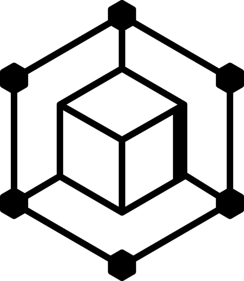 un lineal estilo icono representando blockchain red vector