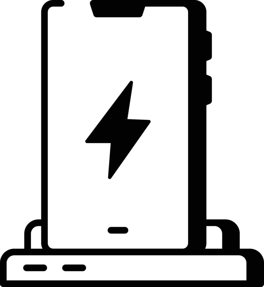 A linear style icon representing wireless charging vector