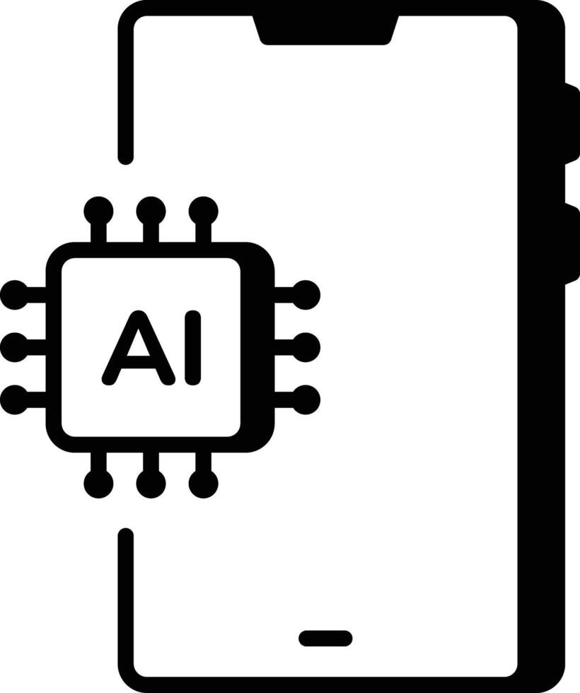 An outline style icon depicting ai device vector