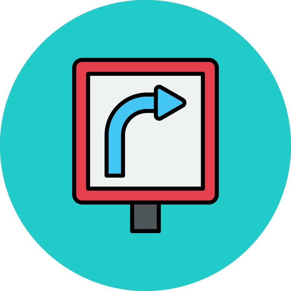 Derecha curva Delgado línea modelo vector