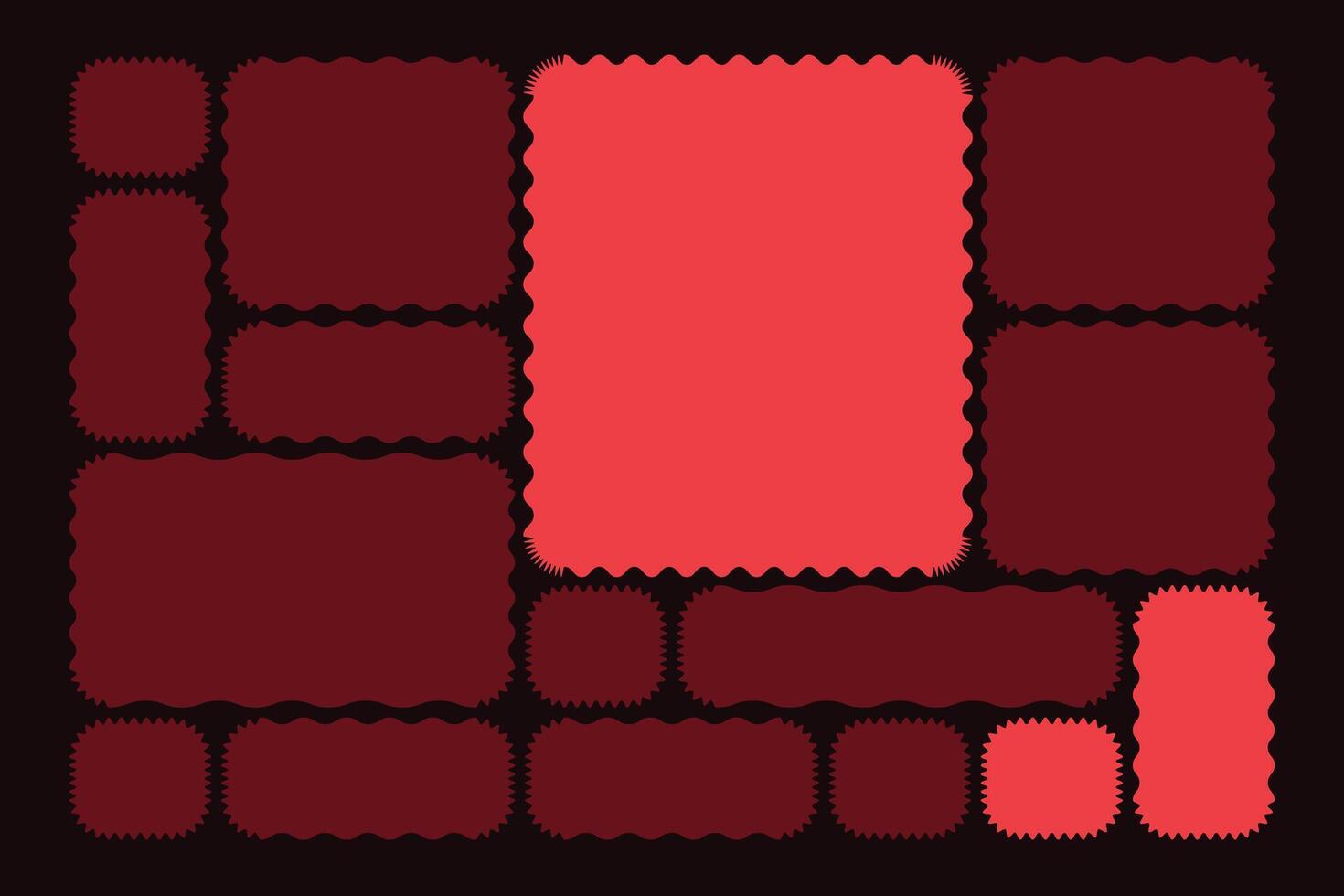 Modern Brand Design Bento Grid Layout with Bold Red and Maroon Geometric Blocks vector