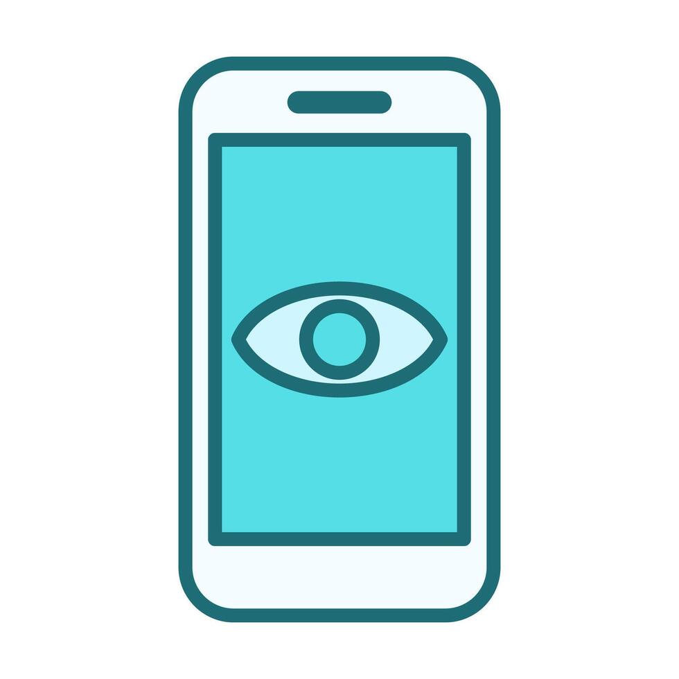 Smartphone Eye View Flat Colored Icon for Visibility and Display Features vector