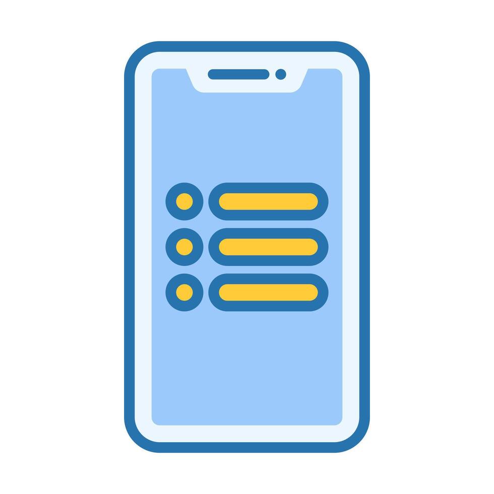 Smartphone Options Menu Flat Colored Icon for Navigation and Settings vector