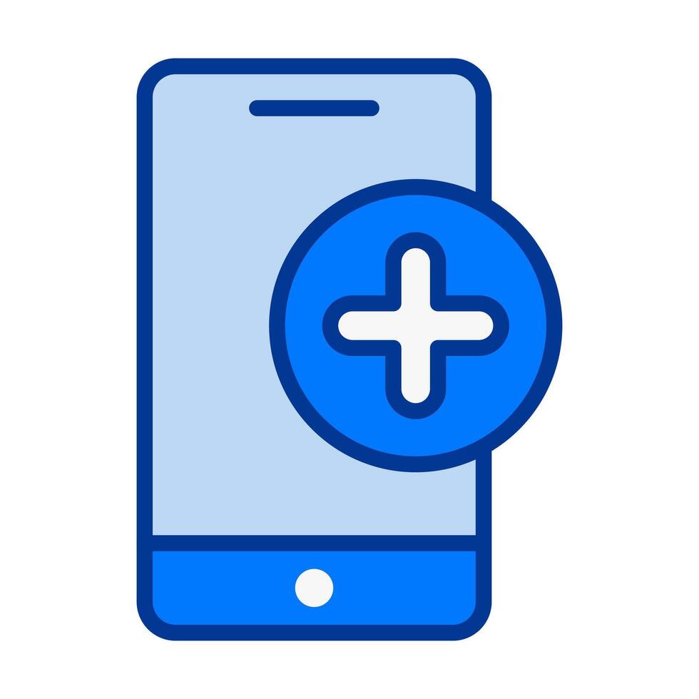 Smartphone Add Flat Colored Icon for Mobile Interface and App Features vector