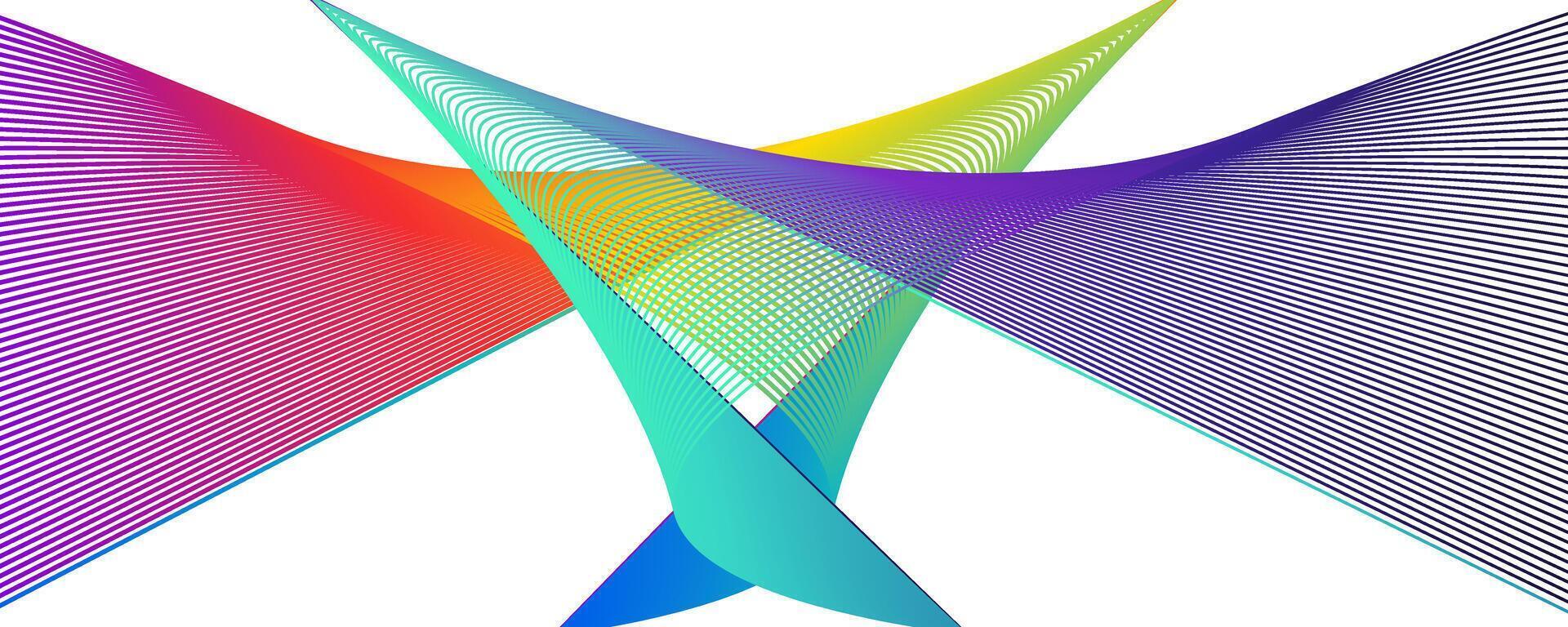 Colorful Abstract Wave Pattern with Geometric Line Art Design Background vector