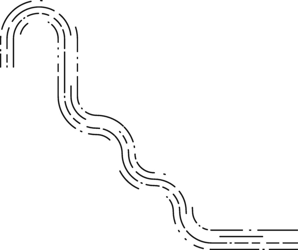 elemento muestra un conectado rayado movimiento camino con curvo transiciones y brillante flecha segmentos formando un irregular ondulado trayectoria. vector