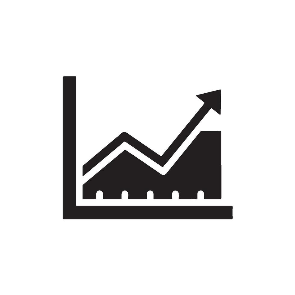 Rising graph icon displaying upward trend in business analytics isolated on white symbolizing growth success and positive financial per vector
