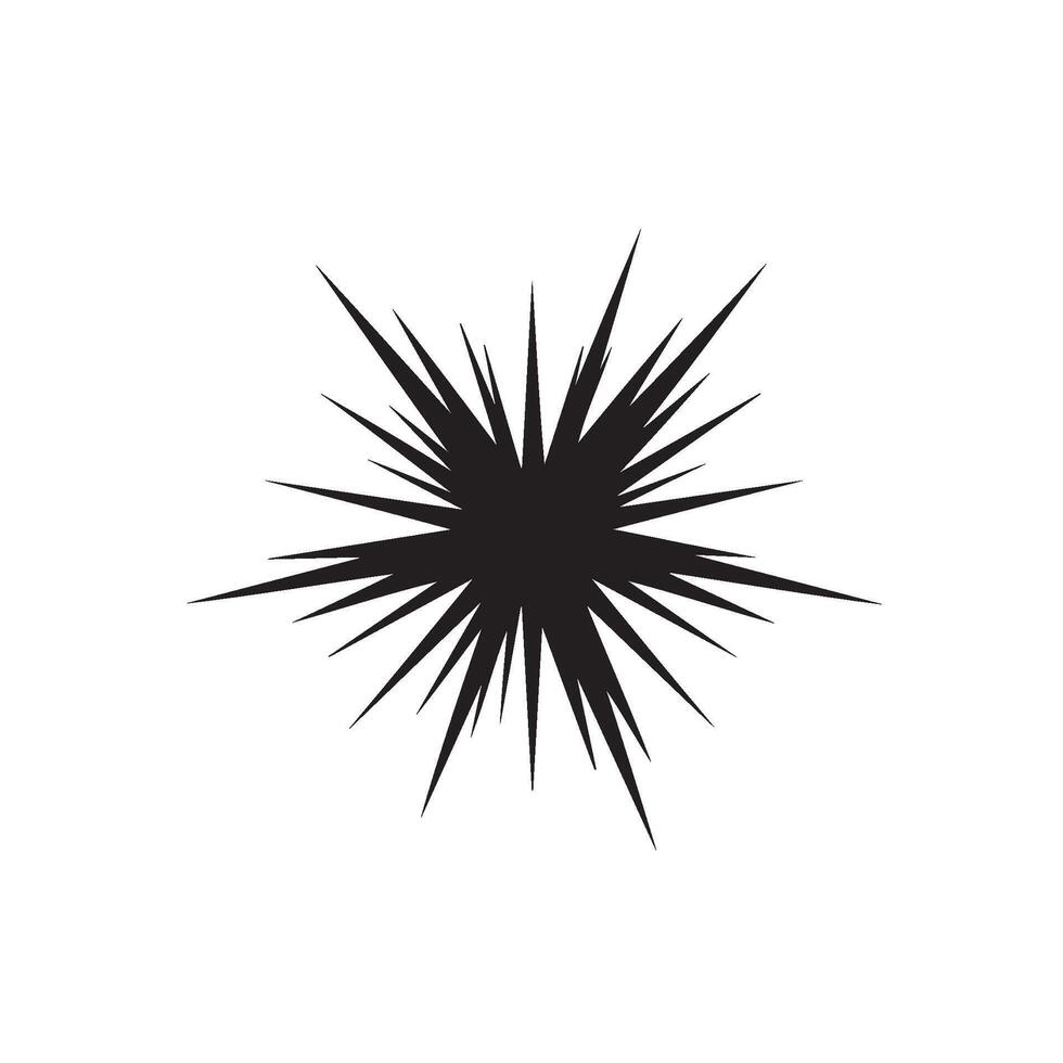 Sharp starburst exploding outwards on a white background creating a dynamic and impactful visual effect conveying energy and excitement vector