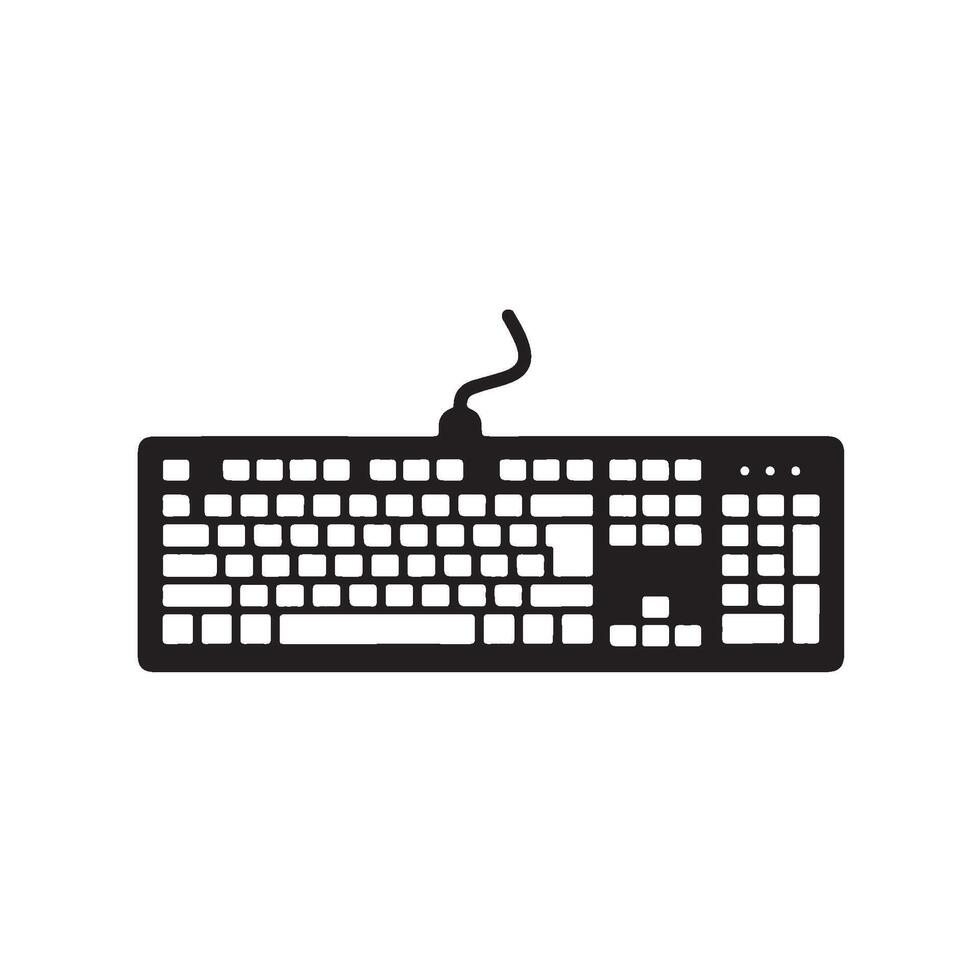 Minimalist keyboard typing on a white surface representing technology communication and the digital age with a clean and modern aesthet vector