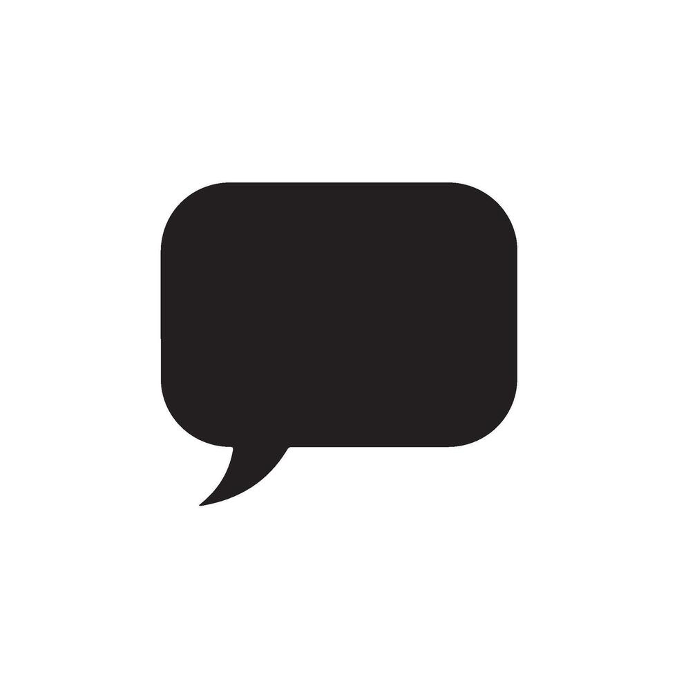 Simple black speech bubble icon conveying a message in a clean minimalist design perfect for communication and dialogue concepts on whi vector