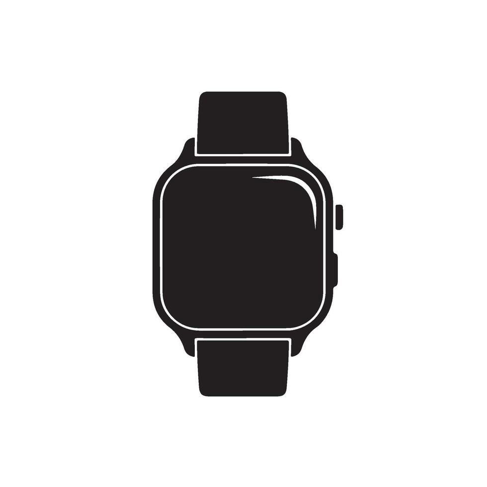 Sleek smartwatch displaying time in minimalist style isolated on white background conveying modern technology and connectivity vector