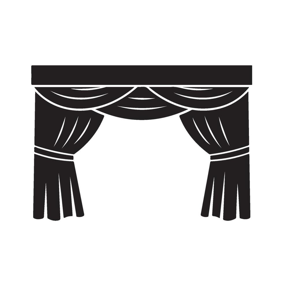 Elegant black stage curtains framing an empty theater creating a sense of anticipation and dramatic flair for a captivating performance vector