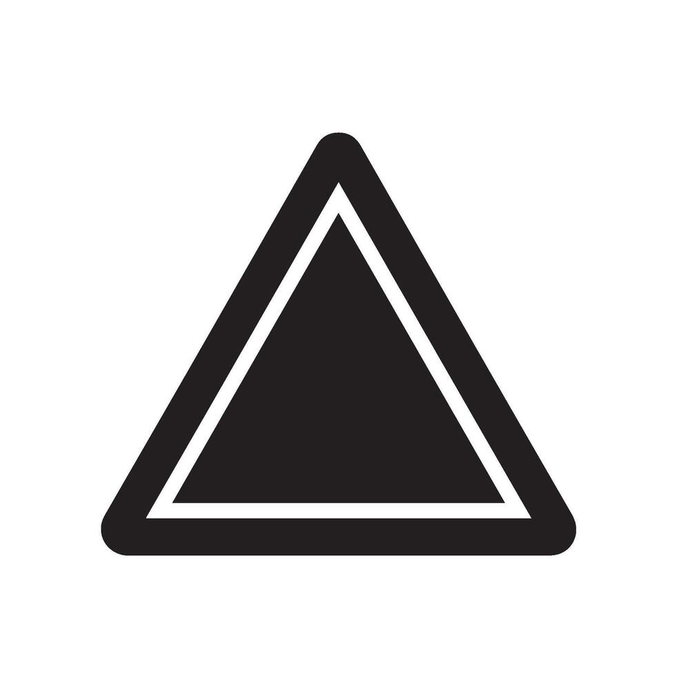 Bold black triangle symbol standing starkly on a white background signifying warning caution or change with its simple geometric design vector