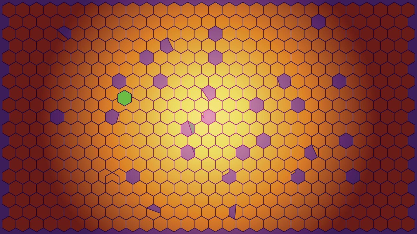 un hexagonal modelo con un verde punto en el centrar vector