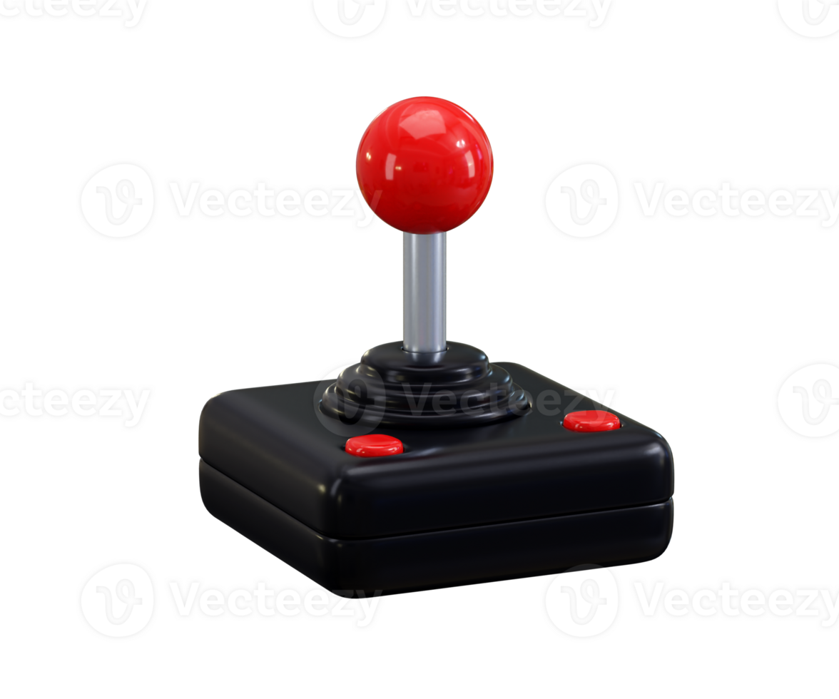Retro joystick game controller icon 3d render concept of game console joystick icon illustration png