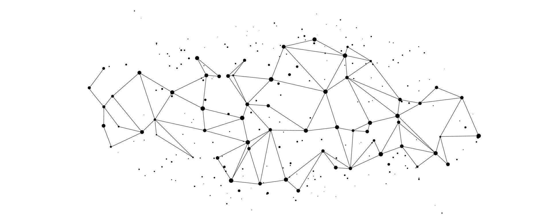 abstract networked lines and dots on a white background vector