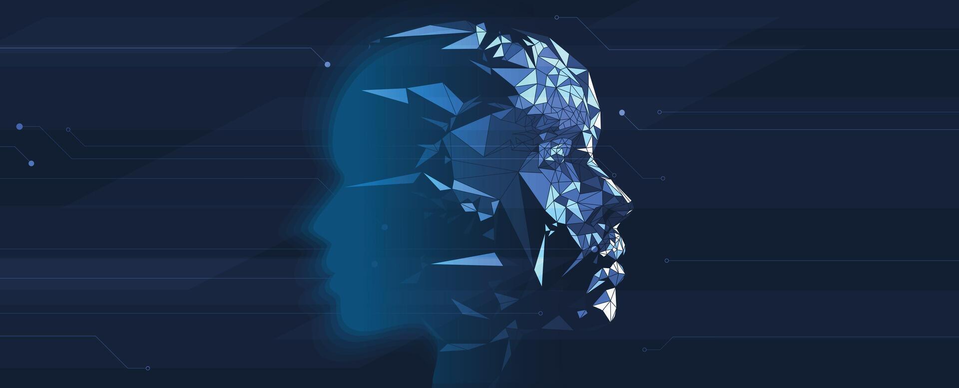 the face of a robot is shown in a dark background vector