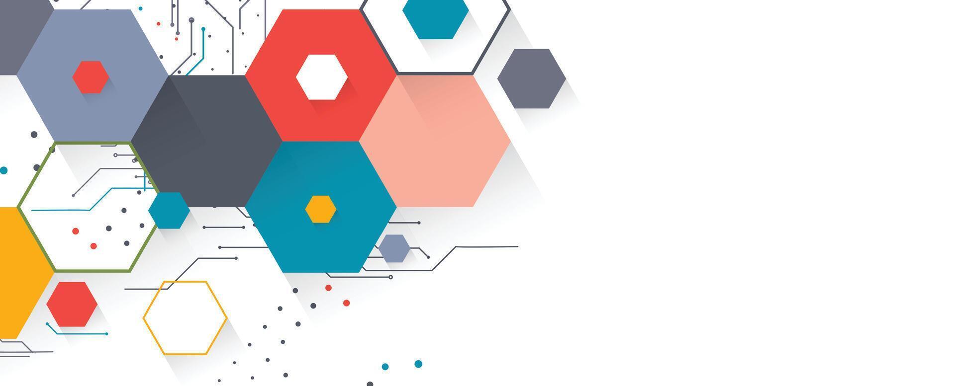 a colorful abstract background with hexagons vector