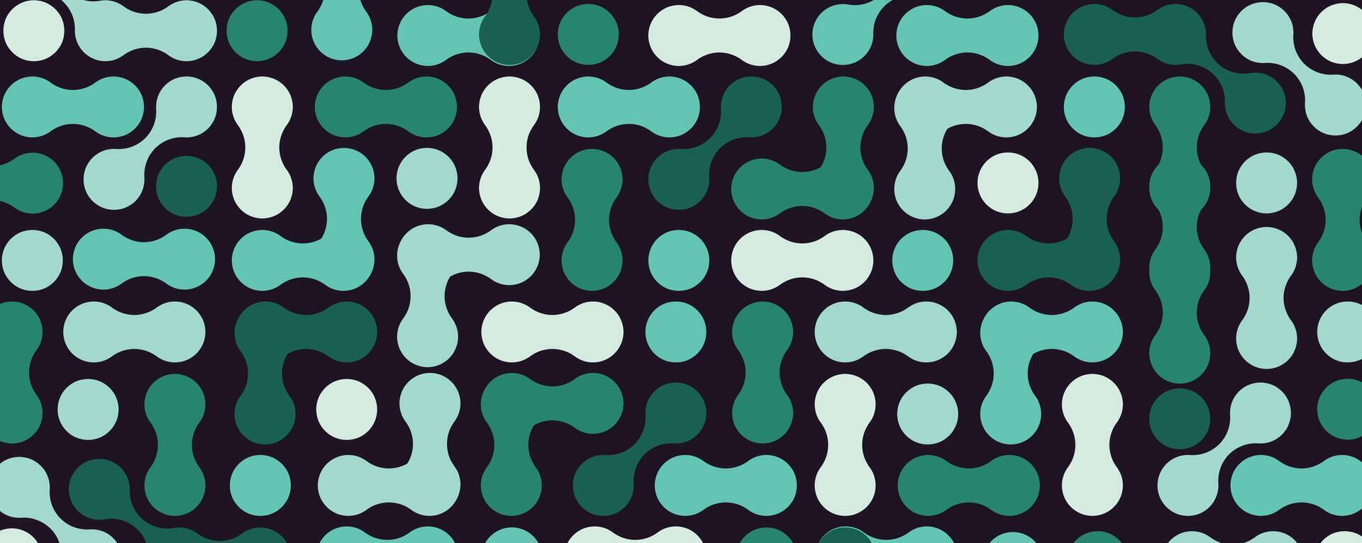 Metaballs shapes abstract geometric green background vector