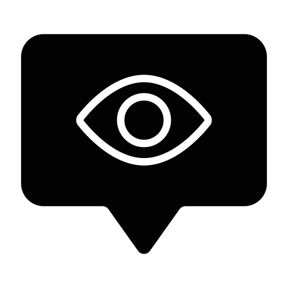 Solid black eye symbol on pointer base, ideal for visibility, privacy settings, interface design, and monitoring visuals. vector