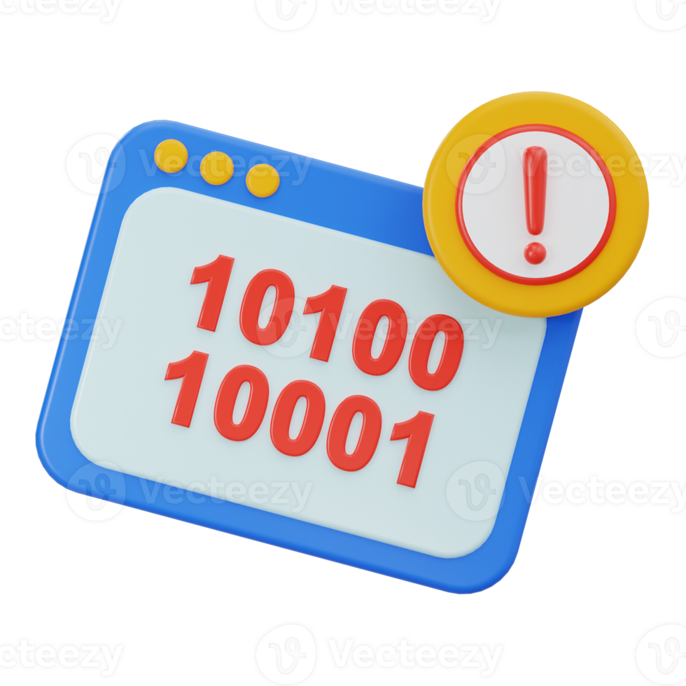 3d programación error y software fracaso ilustración png