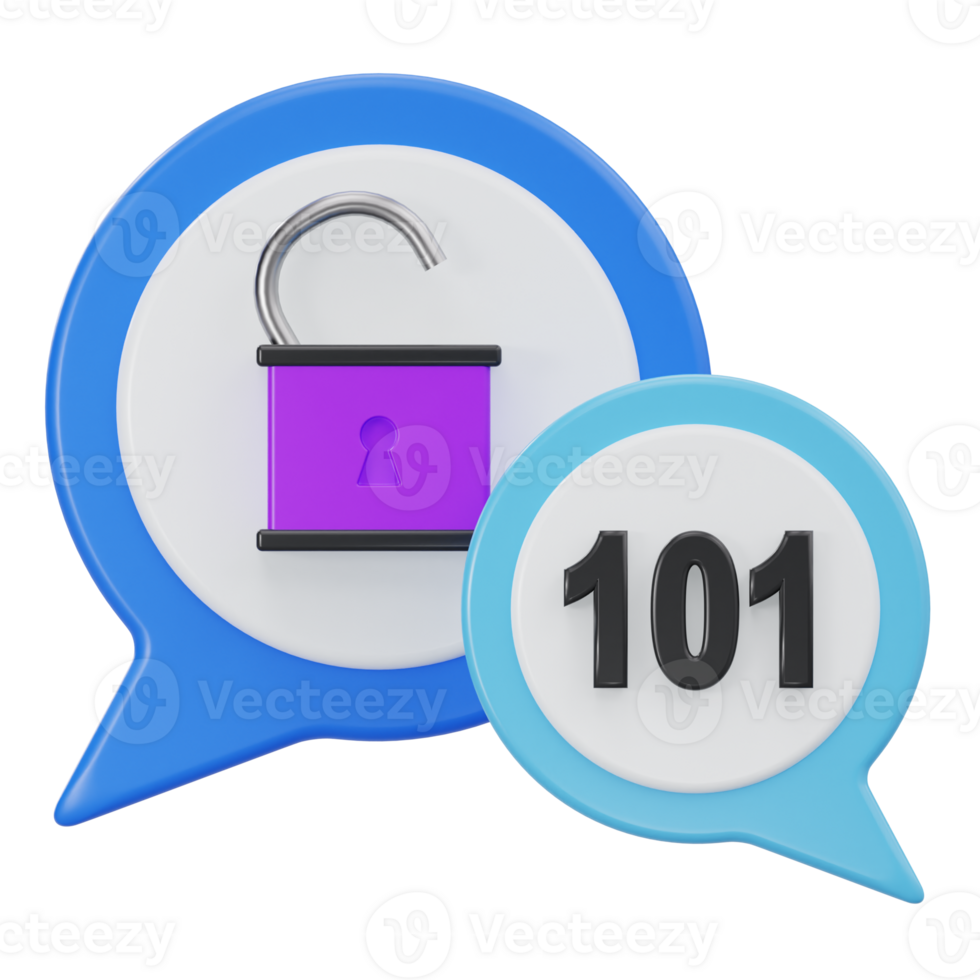 3D Secure Messaging with Lock and Binary Code Illustration png