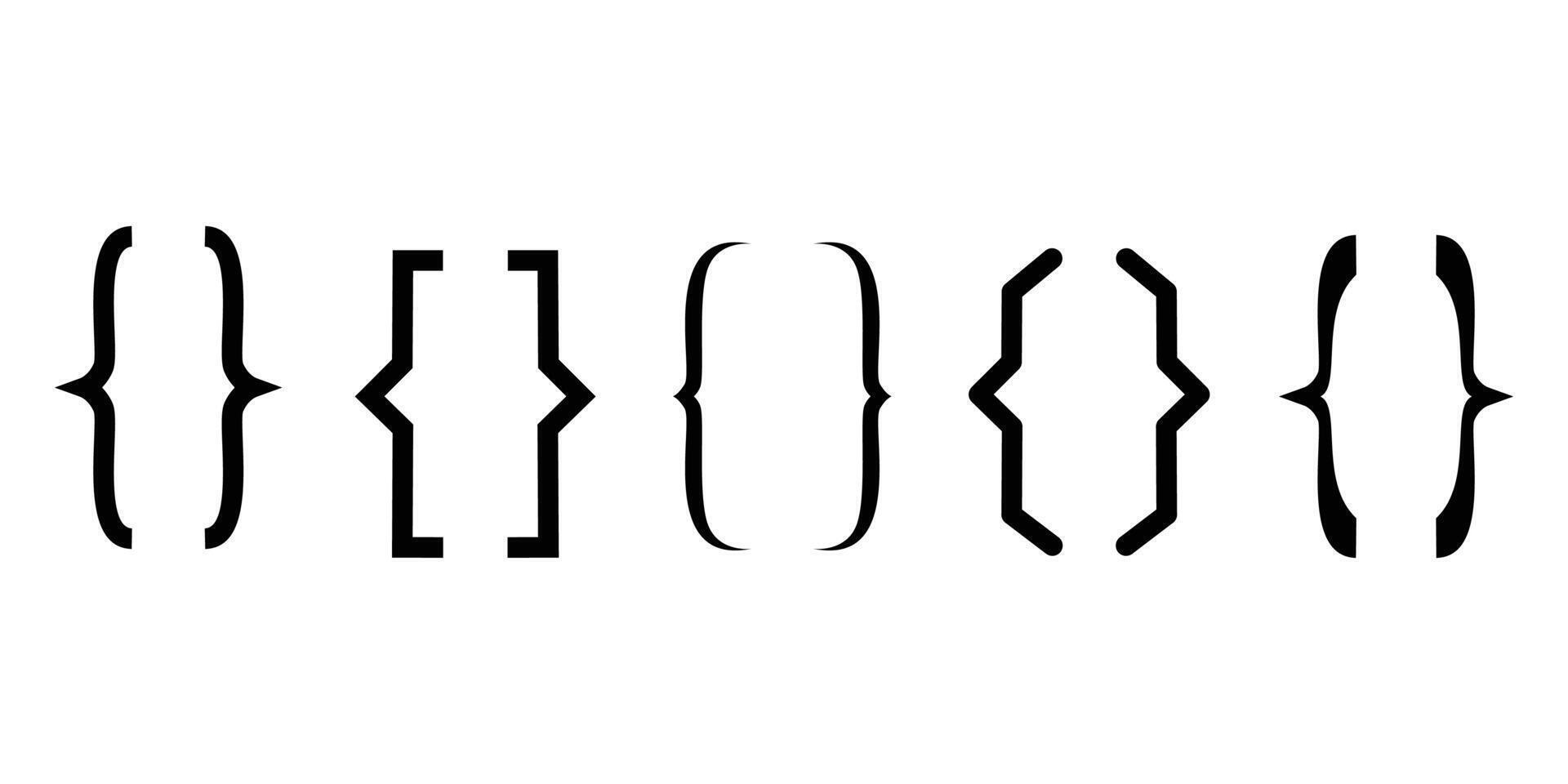 Simple different bracket set vector