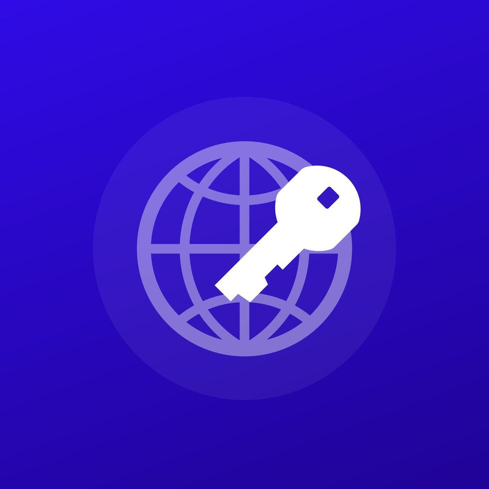 private key for network icon for web and apps, transparent design vector