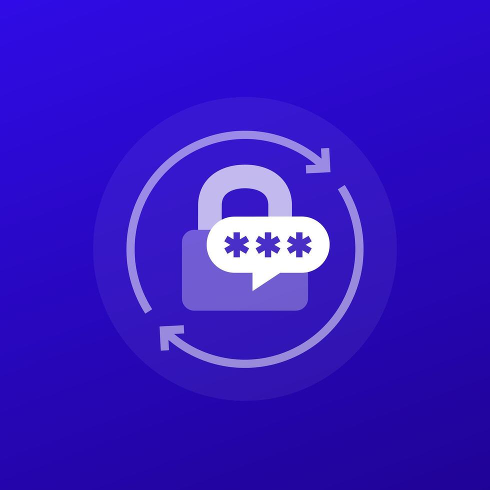 password reset icon for apps and web, transparent design vector