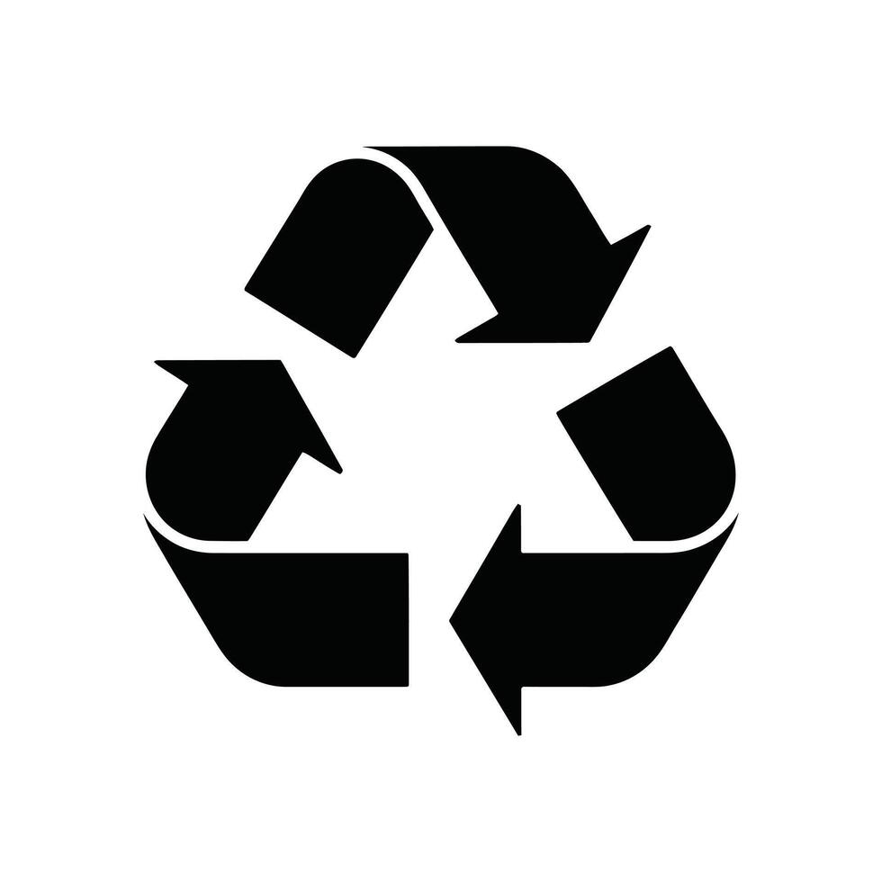 A universally recognized black recycling symbol depicting three arrows forming a triangle shape vector