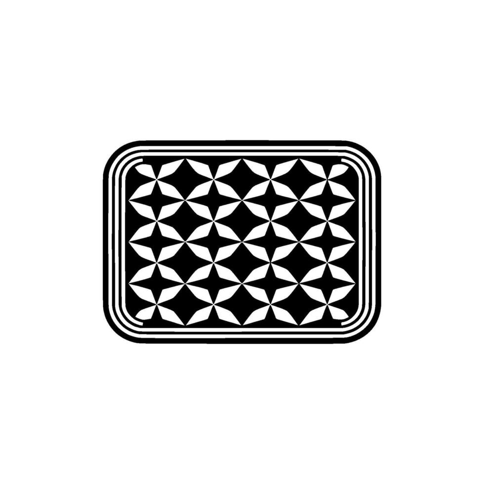 A precise minimalist geometric pattern featuring interlocking star shapes in a repeating tessellation vector