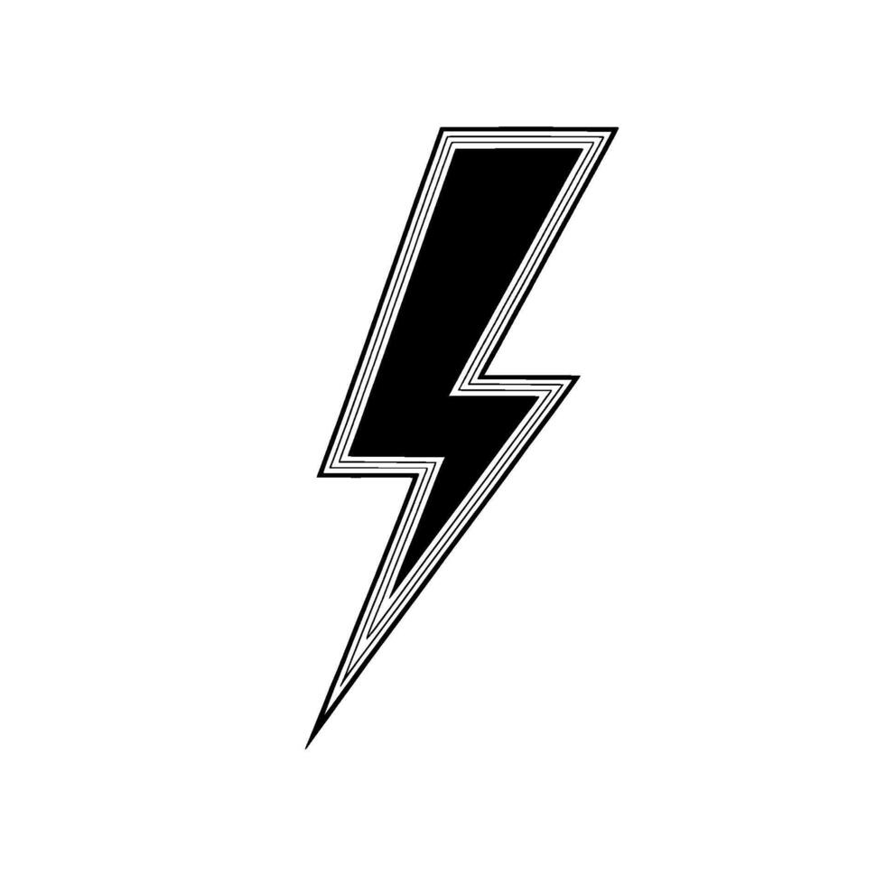 A striking geometric lightning bolt symbol with multiple thin outlines and a subtle gradient background representing power and energy vector