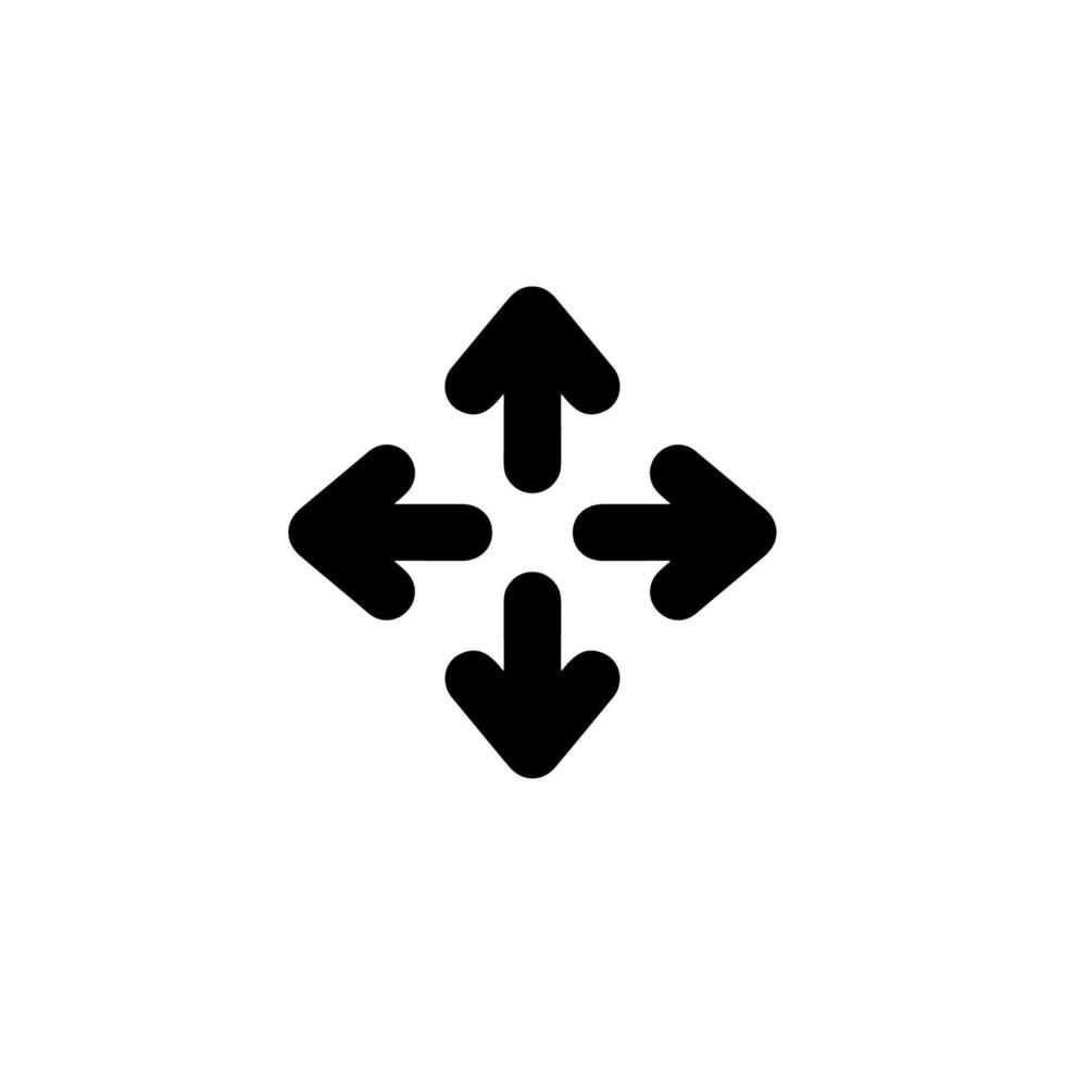 Simple Line Expand Arrow Navigation Direction Symbol Shape Icon vector