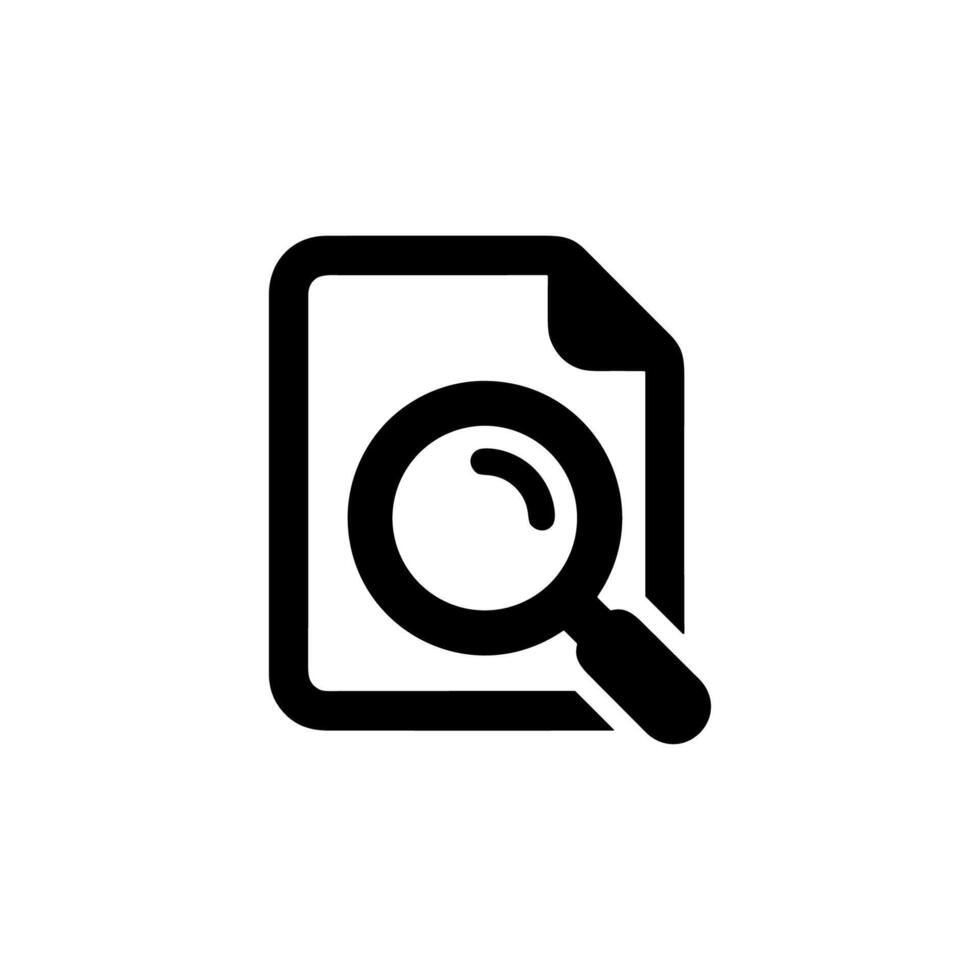 Minimalist Line Search Document Paper Magnifying Tool File Icon vector