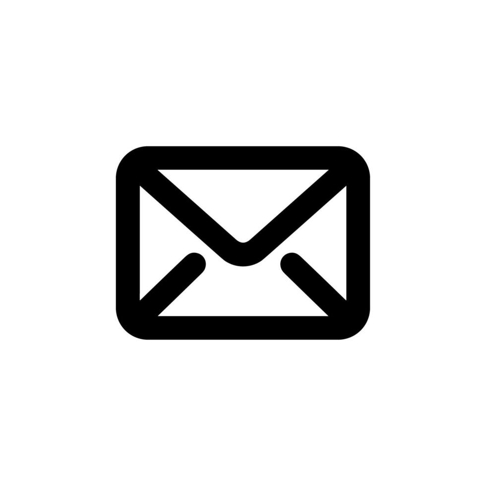 Minimalist Outline Mail Envelope Symbol Graphic Shape Icon Element vector