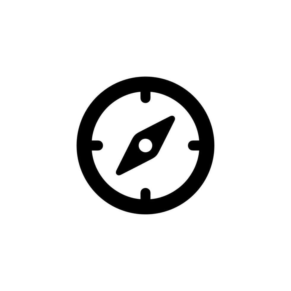 minimalista sólido Brújula navegación instrumento orientación dirección gráfico elemento vector