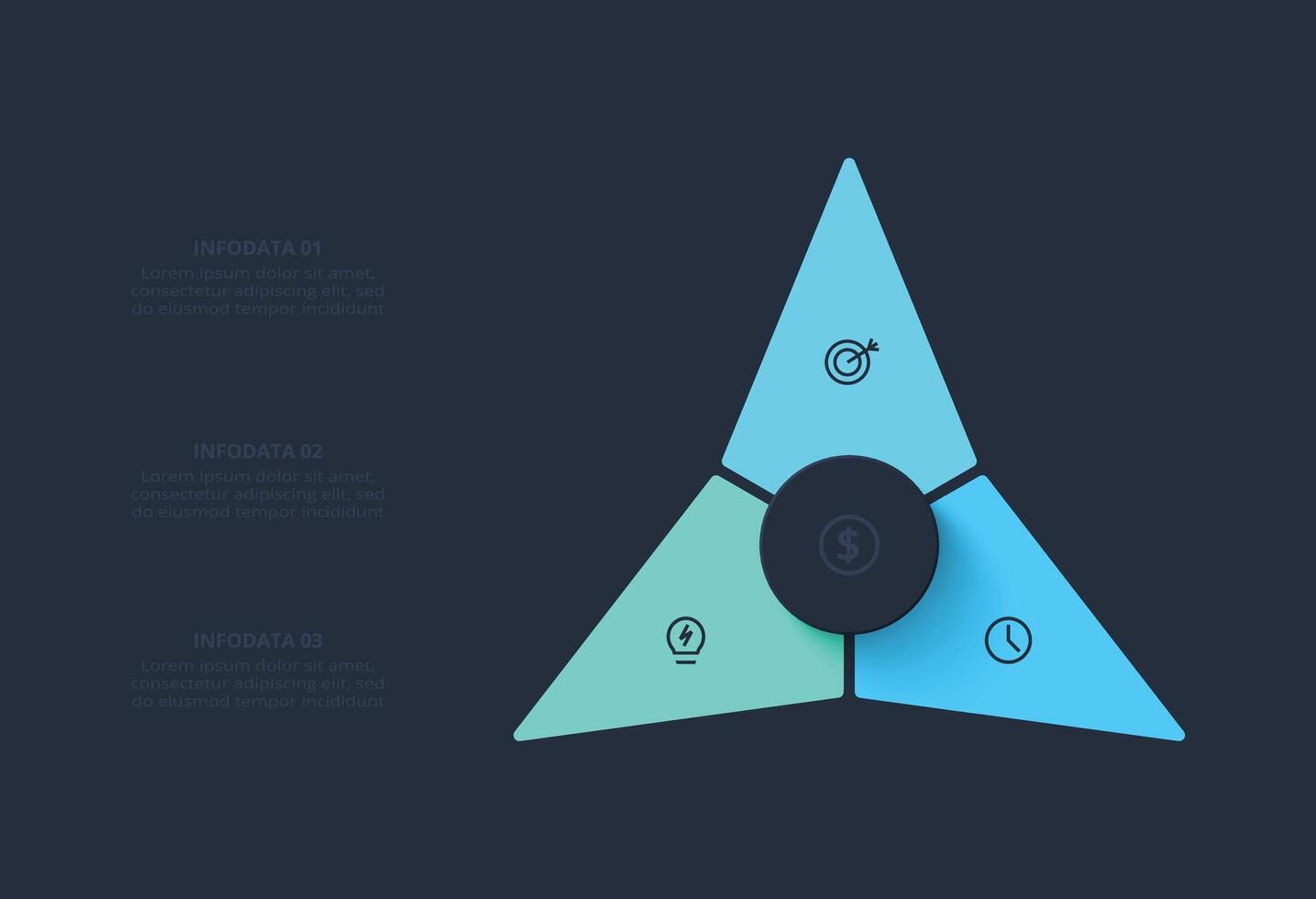 Elements of graph, diagram with 3 options vector