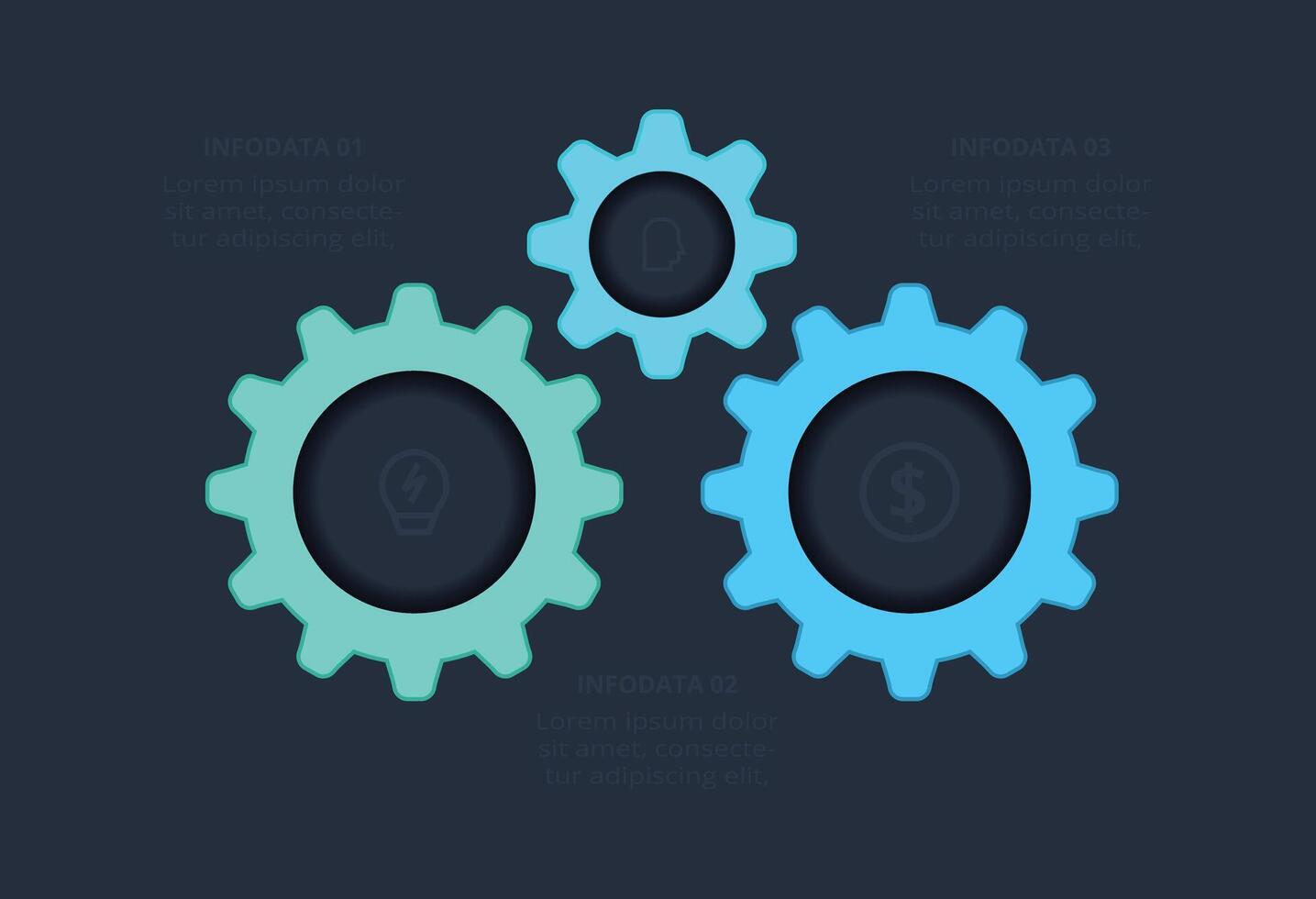 Business visualization. Process. Elements of graph, diagram with 3 steps, options, parts or processes vector