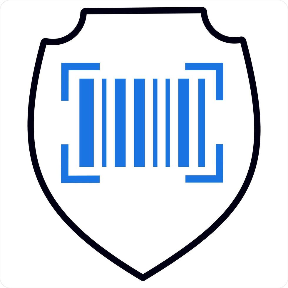 bar código icono concepto en azul línea color vector