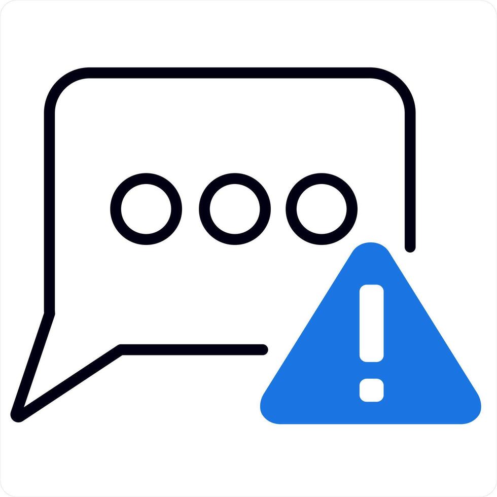 Message Error and notification icon concept in blue line color vector
