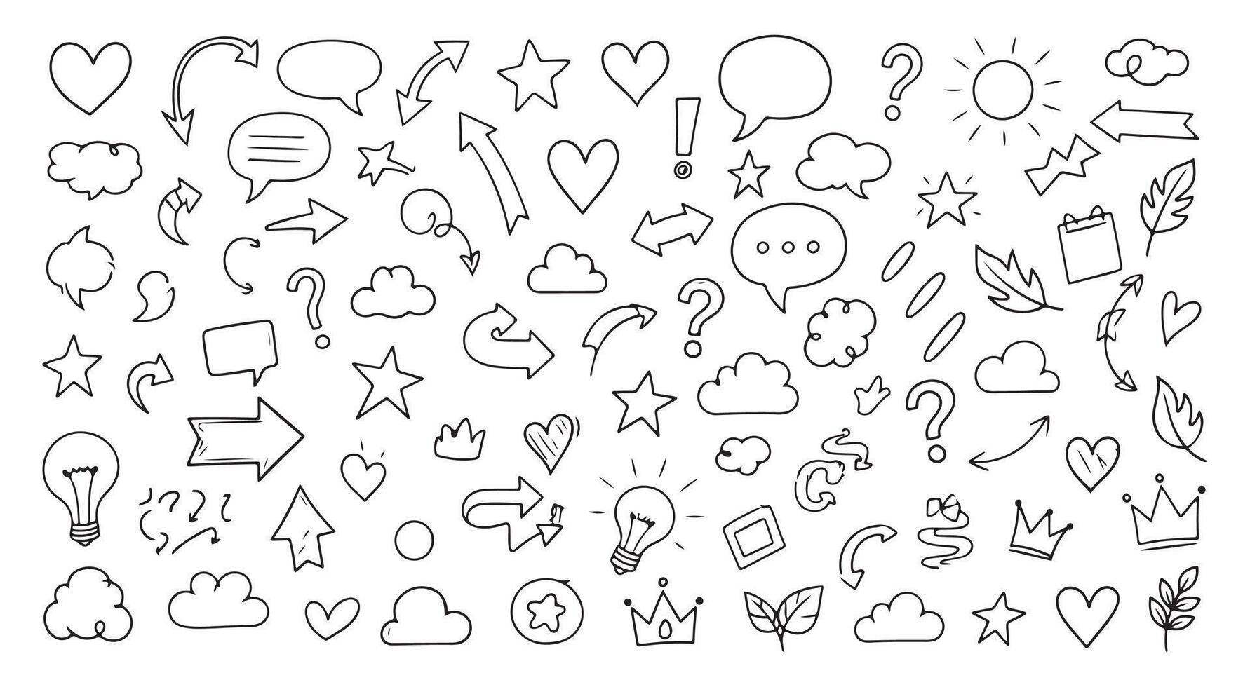 Minimal Line Art Icons with Simple Marks, Shapes and Abstract Signs vector