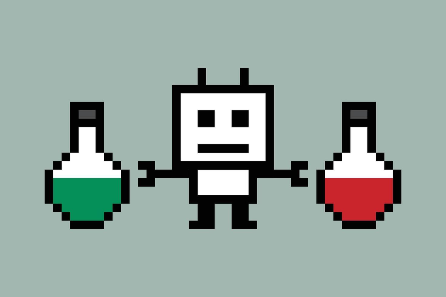 Minimal design of cyber robot robotic machine ai engineer decor computer. vector