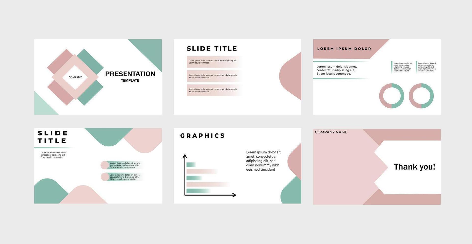 Modern Business Presentation Template with Abstract Geometric Shapes vector