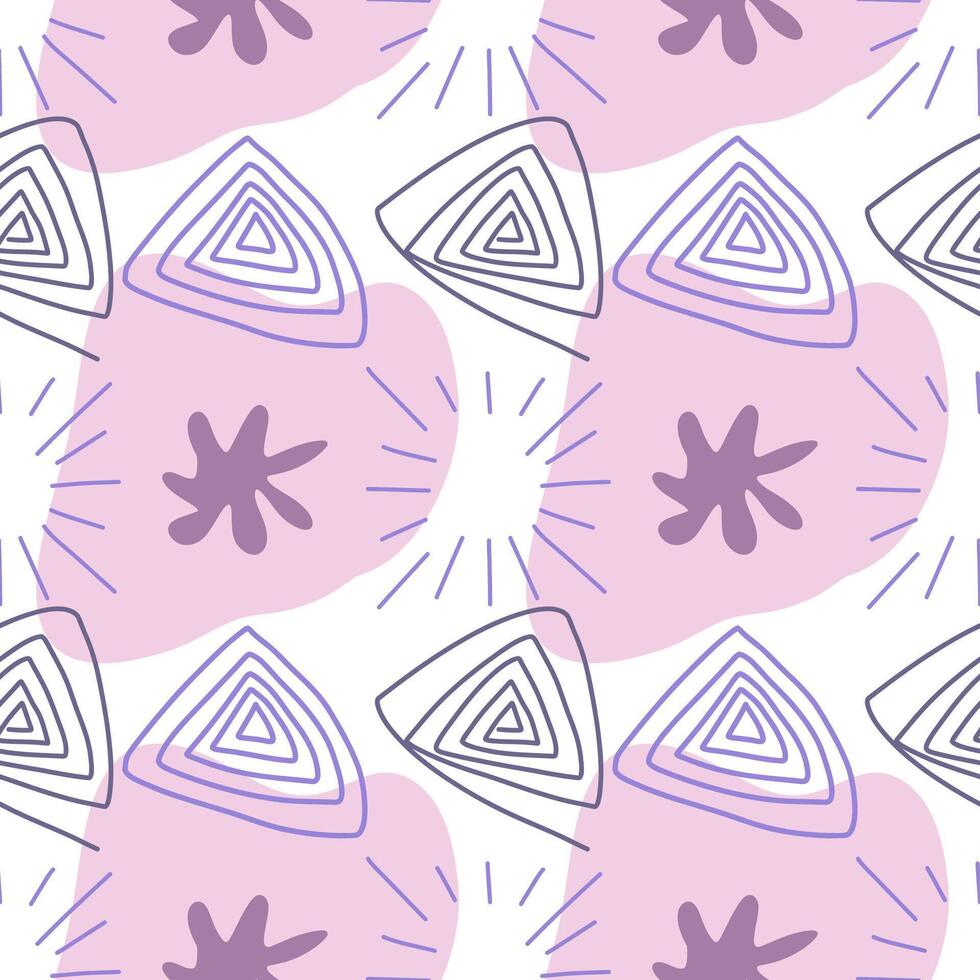 12Spots, lines, dots. A seamless pattern of minimalist, trendy, hand-drawn abstract elements for your designs. vector