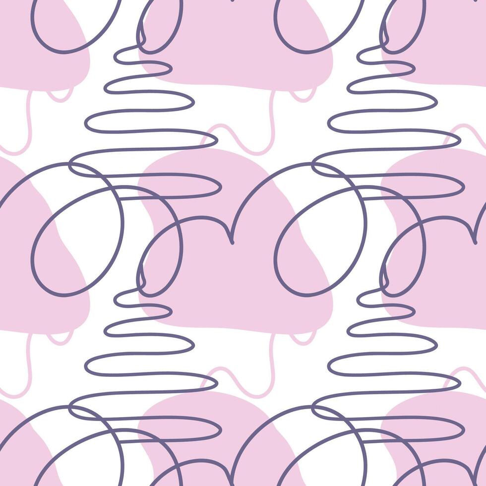 7Spots, lines, dots. A seamless pattern of minimalist, trendy, hand-drawn abstract elements for your designs. vector