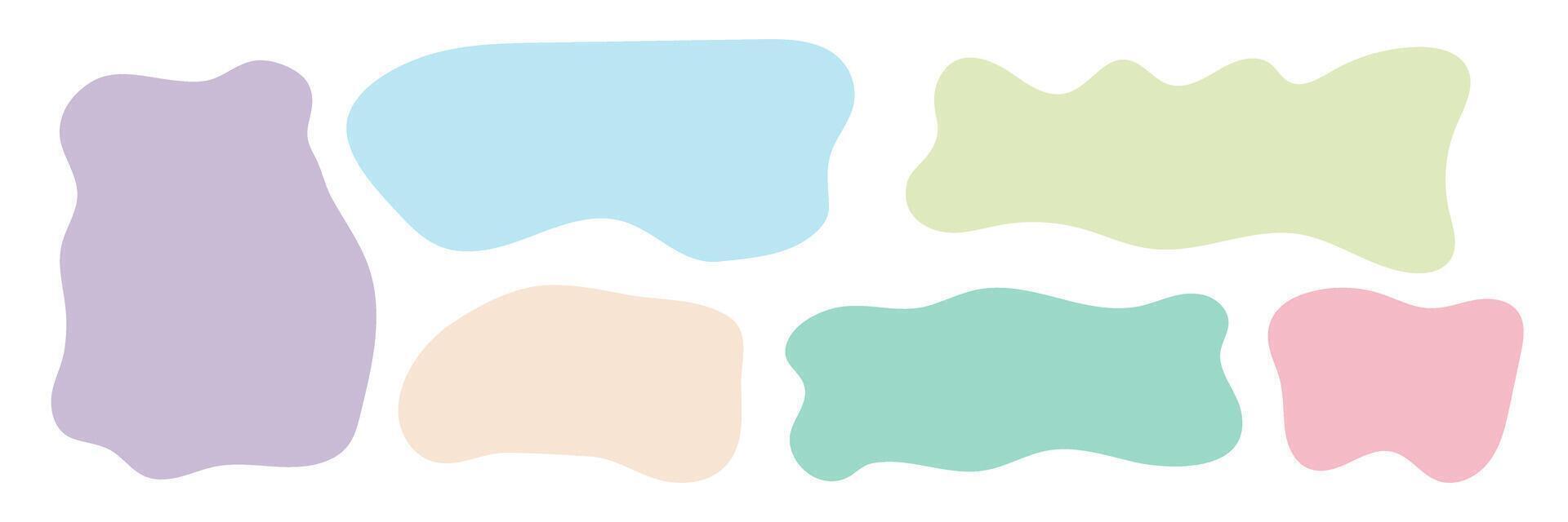 Deform Pastel Shapes for Text. Dialog boxes for kids. Abstract rectangle frames with wiggly borders. illustration vector