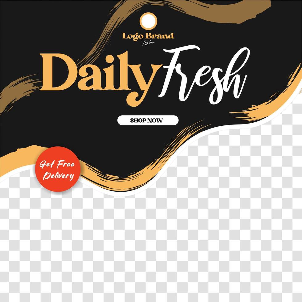 Elegant promotion banner with brush strokes and free space for text and images vector