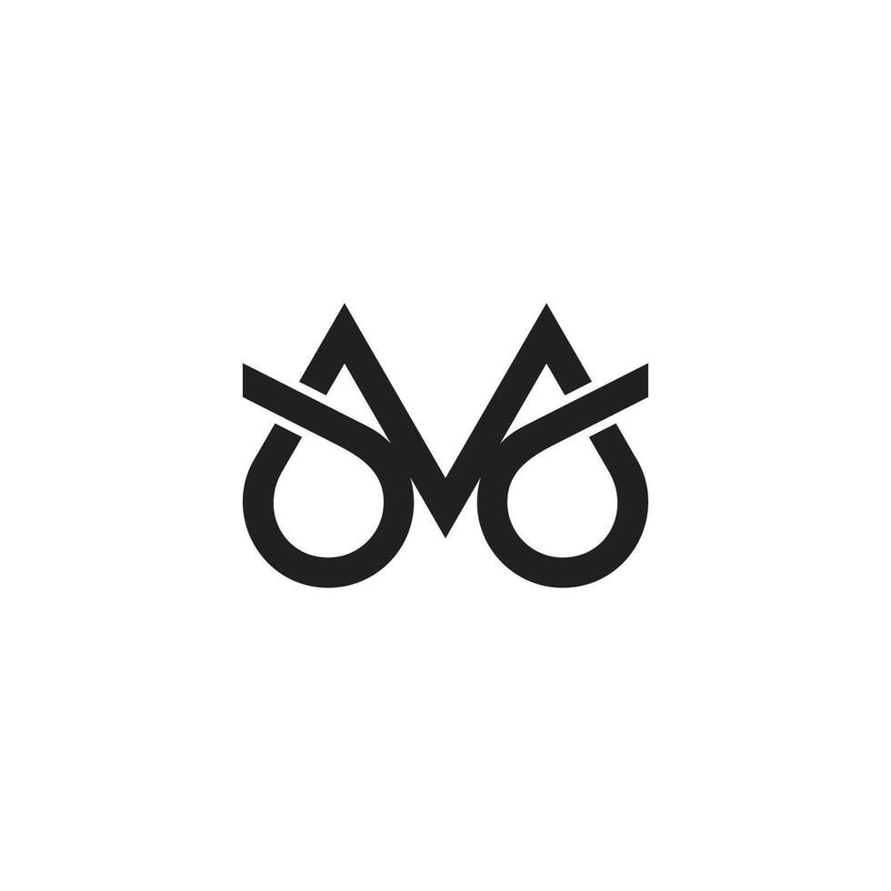 letter bmd simple geometric loop linked logo vector