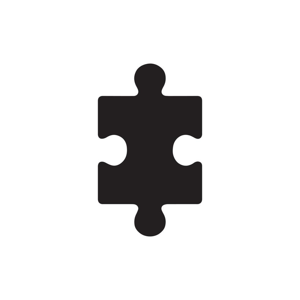 Puzzle Piece Silhouette Icon for Problem Solving, Logic, Connection, Strategy, Creativity, Education, and Game Concepts vector